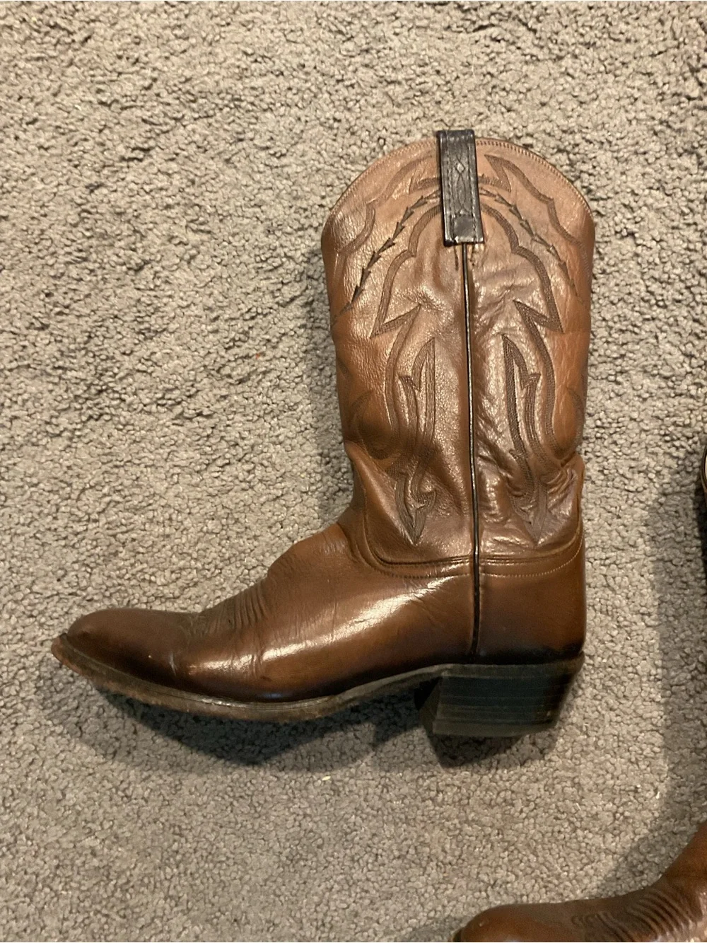 Vintage Lucchese 2000 Men’s Exotic Brown Leather Cowboy Western Moto Tall Boots